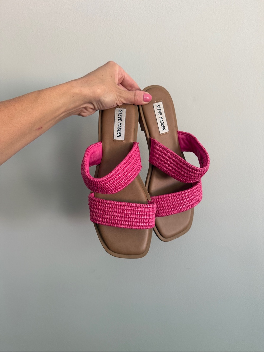 Steve Madden Woven Raffia Slide Sandals